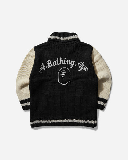 A Bathing Ape A Bathing Ape Cowichan Cardigan M Black Knitwears Cardigans 1K80120002 BLACK