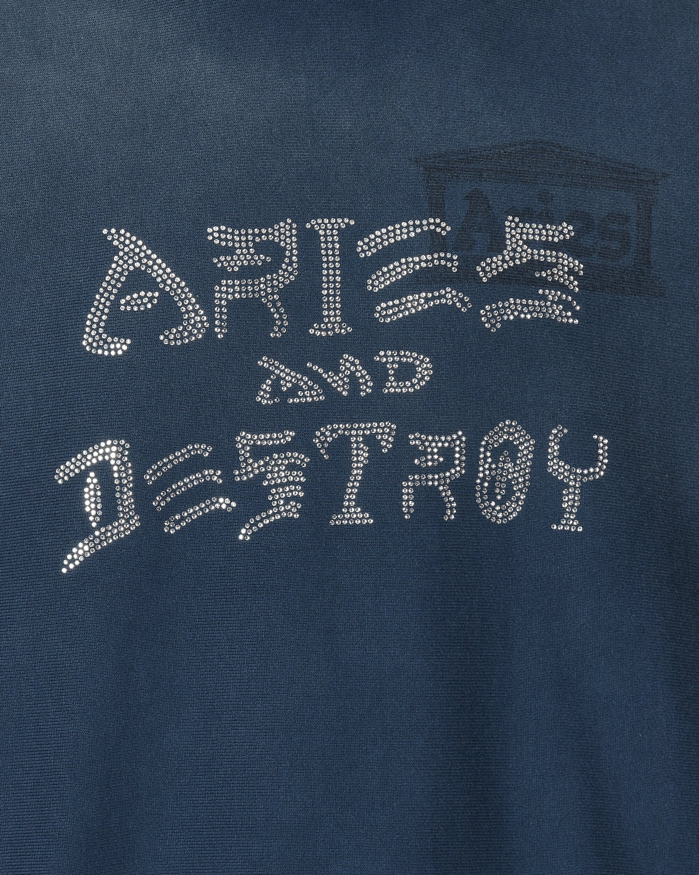 Aries Aged Aries and Destroy Diamante Sweatshirt Navy Sweatshirts Crewneck SUAR20004X NVY