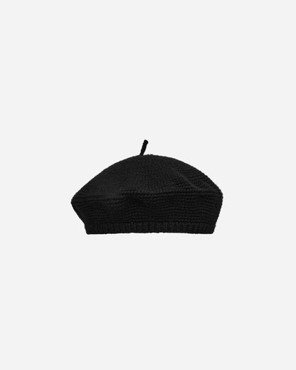 Bode Crochet Beret Black Hats Beanies MRS24KA011 1