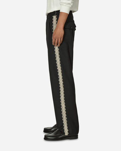 Bode Lacework Siide Buckle Trousers Black Pants Trousers MRS24BT026 1