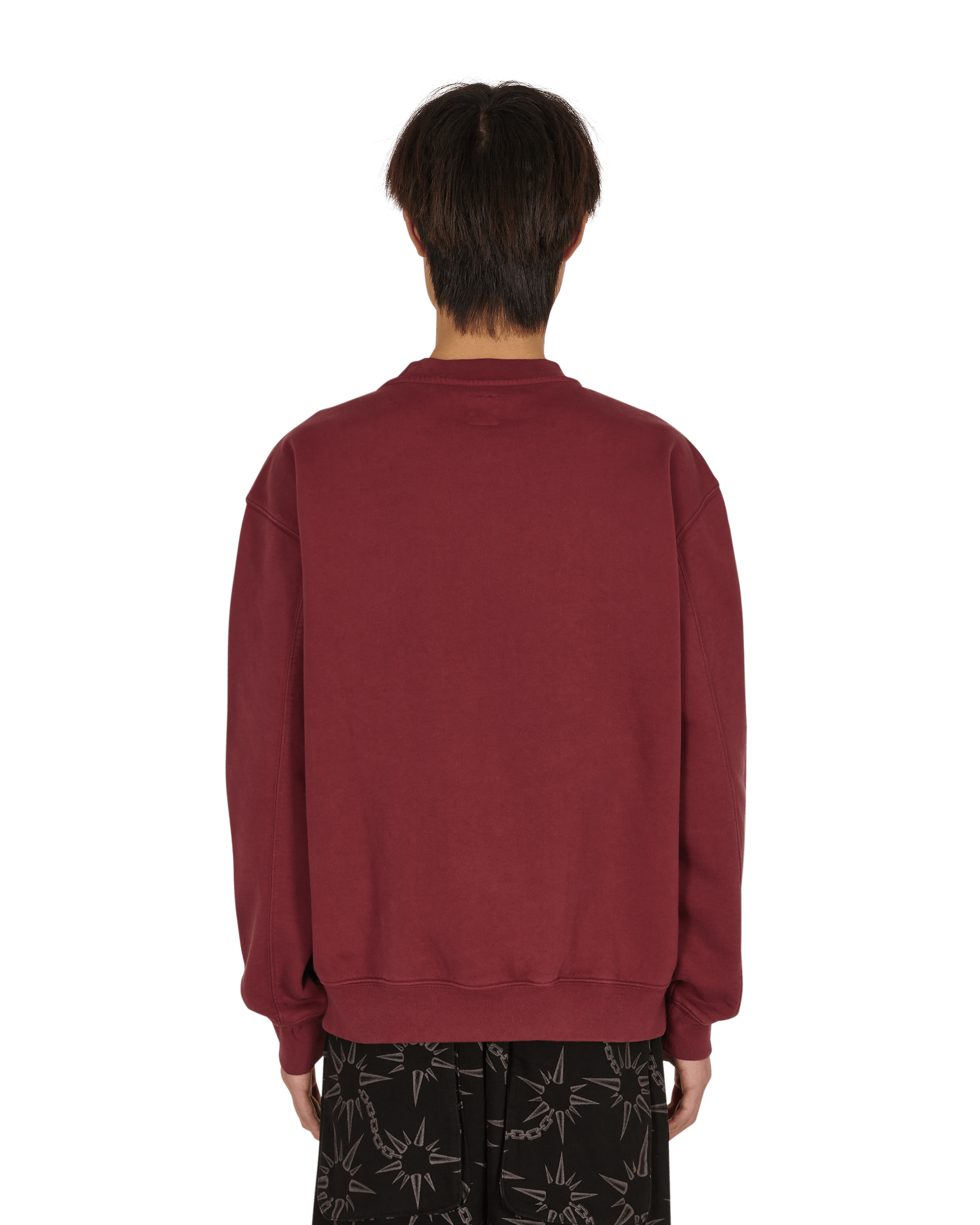 Brain Dead Saturated Voids Vintage Wash Burgundy Sweatshirts Crewneck BDF21T10002098 RD05