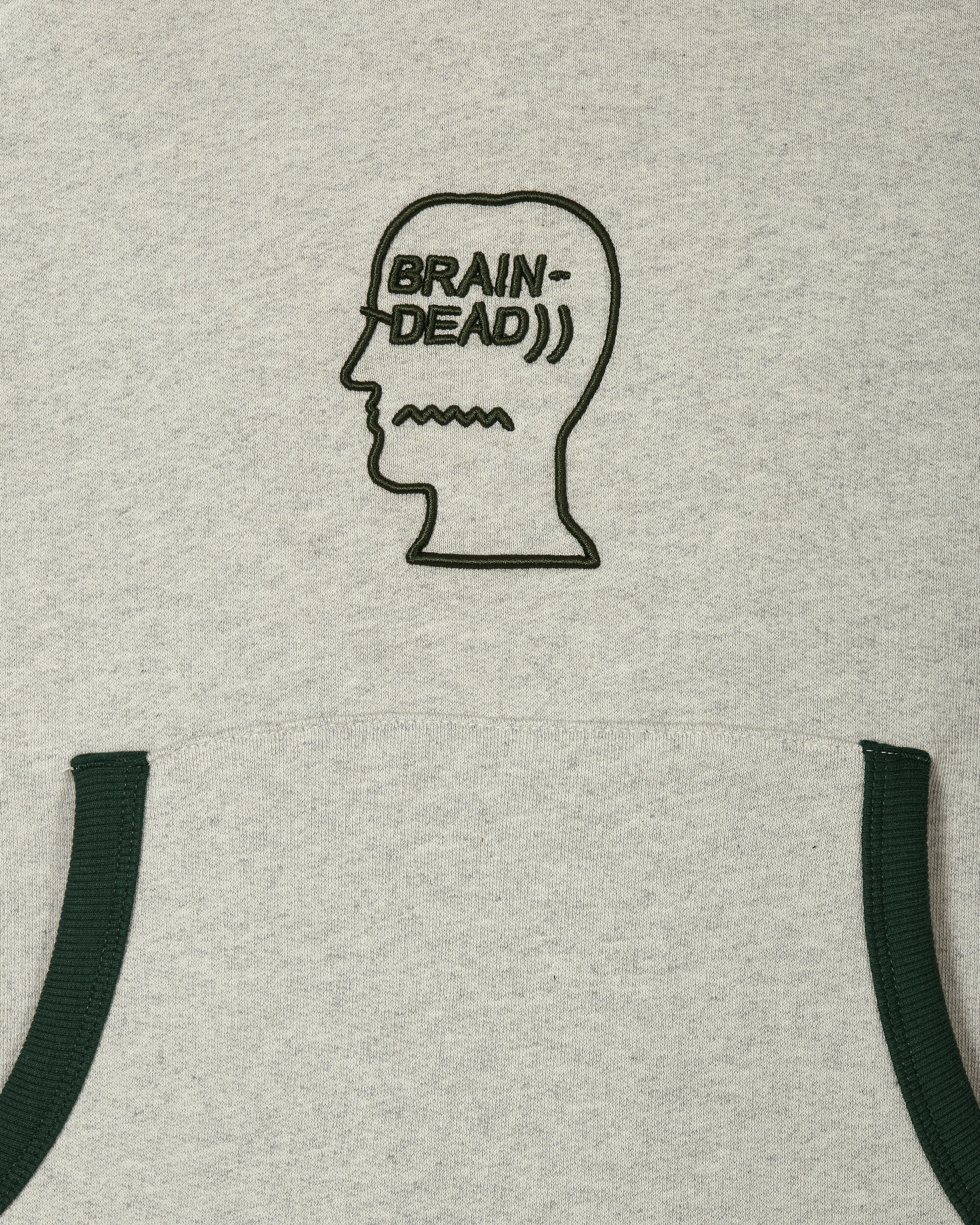 Brain Dead Fleece Logo Head Raglan Hoodie Oatmeal Sweatshirts Hoodies T09003760GR OAT