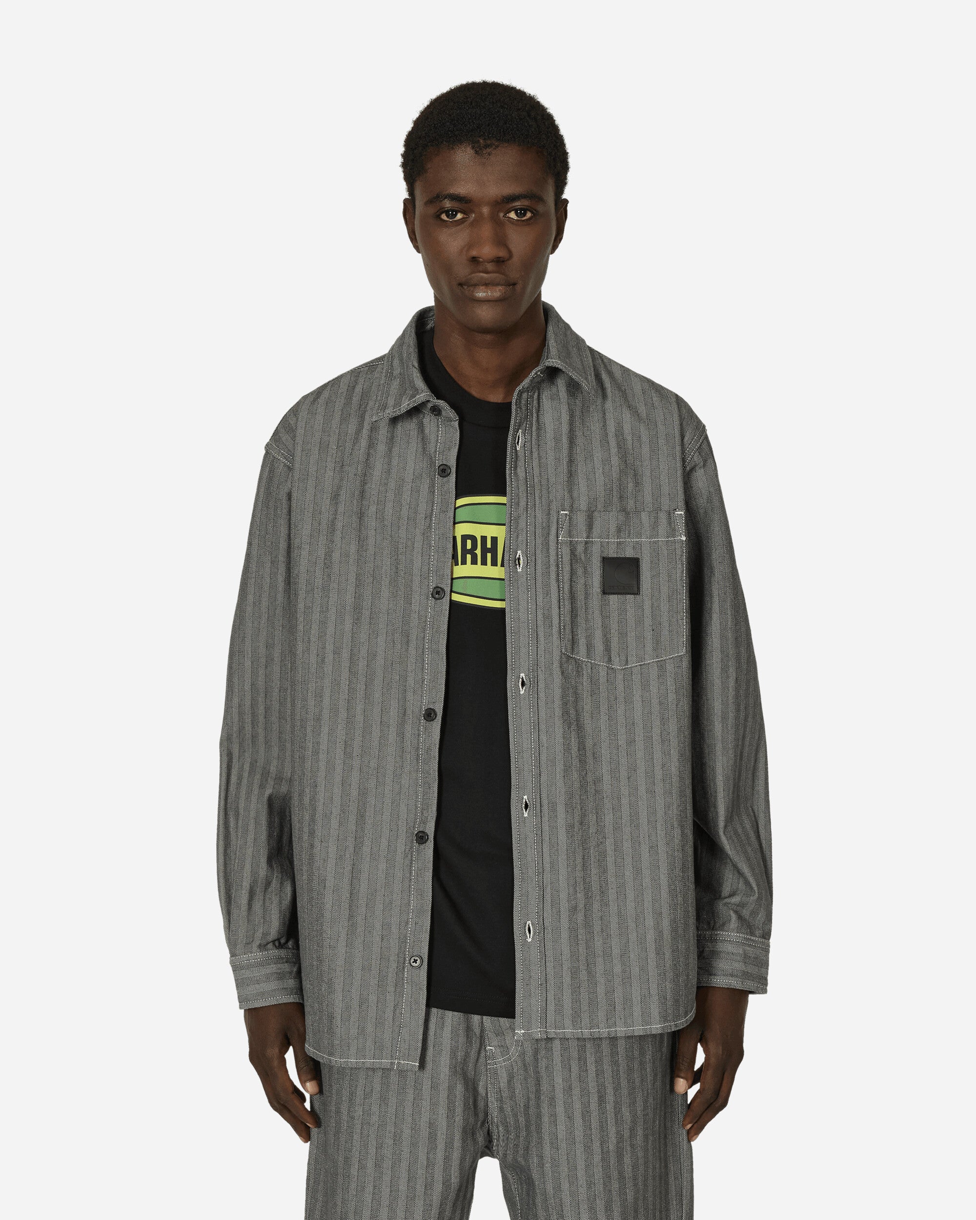 Carhartt WIP Menard Shirt Jac Grey Rinsed Coats and Jackets Jackets I033577 9102