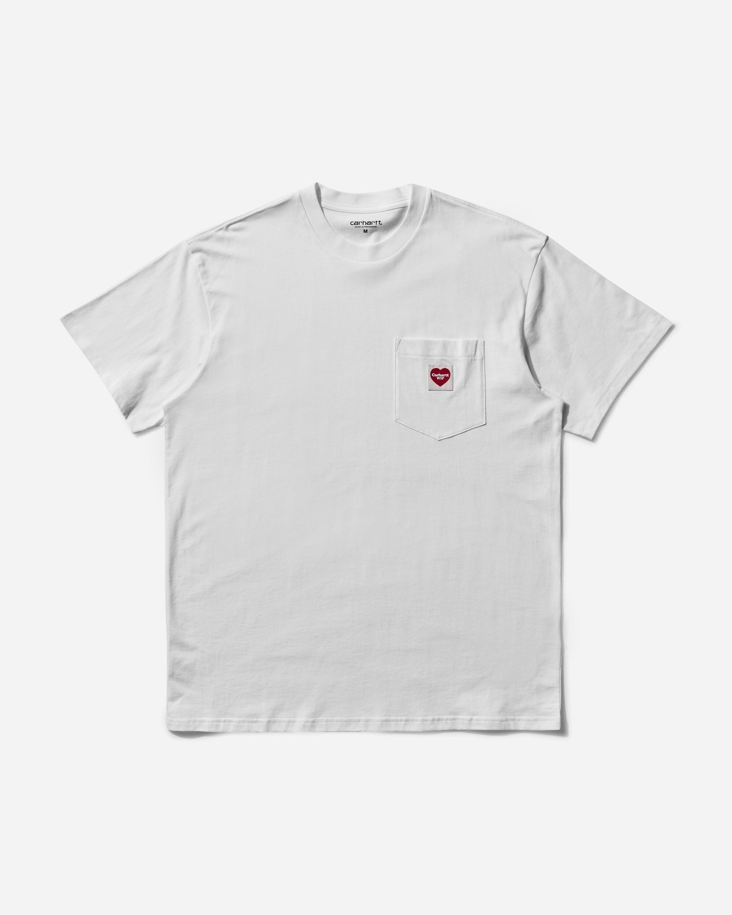 Carhartt WIP S/S Pocket Heart T-Shirt White/Red T-Shirts Shortsleeve I032128 1WZXX