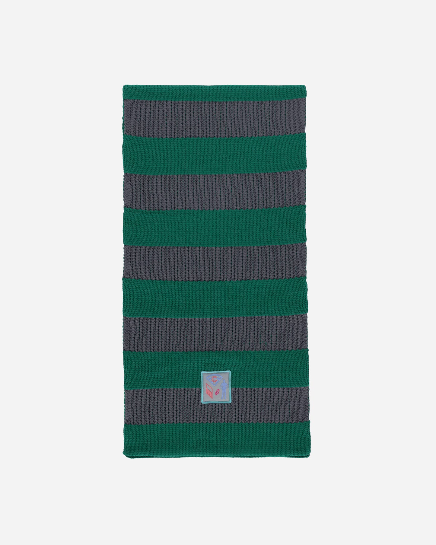 Cav Empt Poly Knit Stripe Scarf Green Gloves and Scarves Scarves and Warmneck CES24G02 001