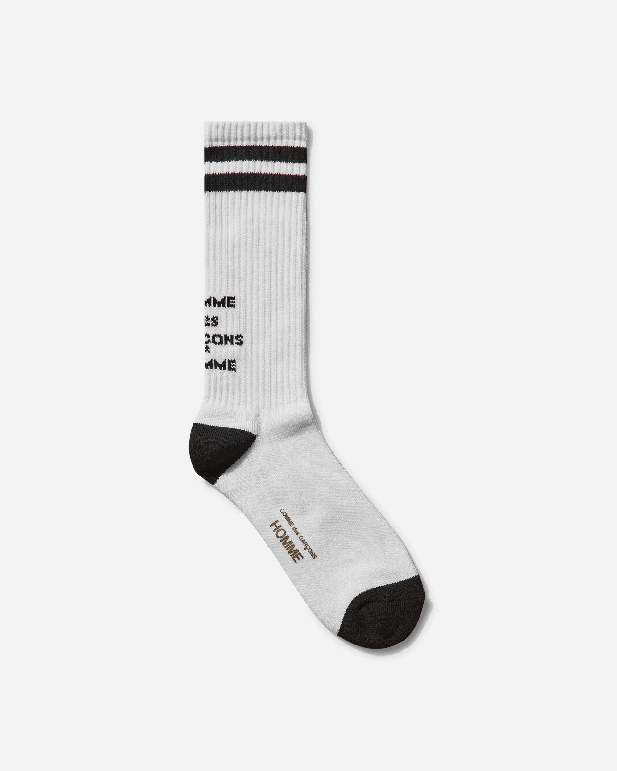 Comme Des Garçons Homme Logo Socks White Underwear Socks HO-K502-051 002