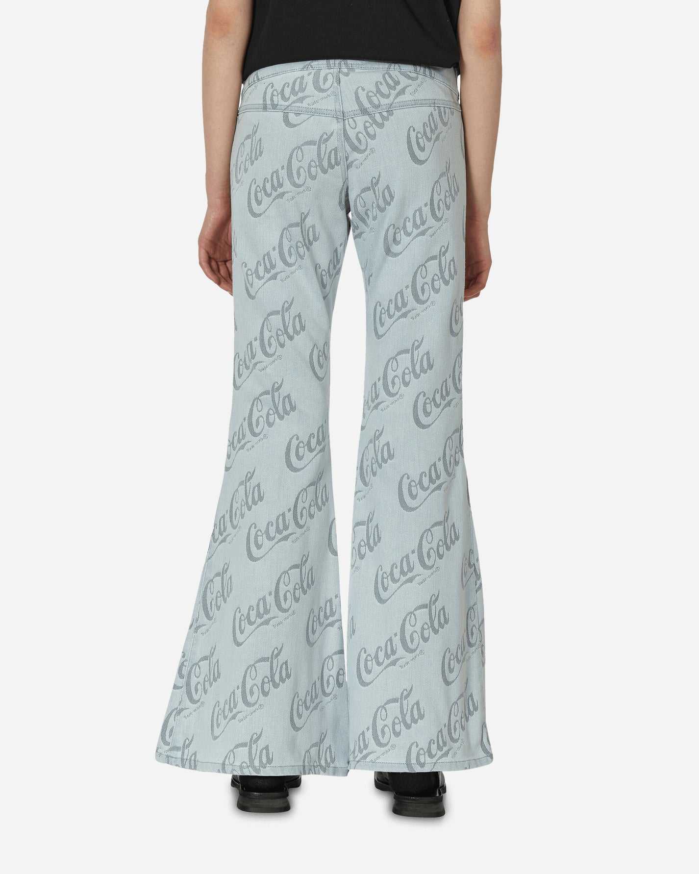 ERL Coca-Cola Jacquard Denim Flare Pants Grey Coca-Cola Pants Flare ERL08P014 1