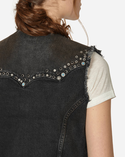 Guess USA Gusa Western Denim Vest Gusa Used Black Wash Coats and Jackets Vests W4GU37D5AK0 GUUB