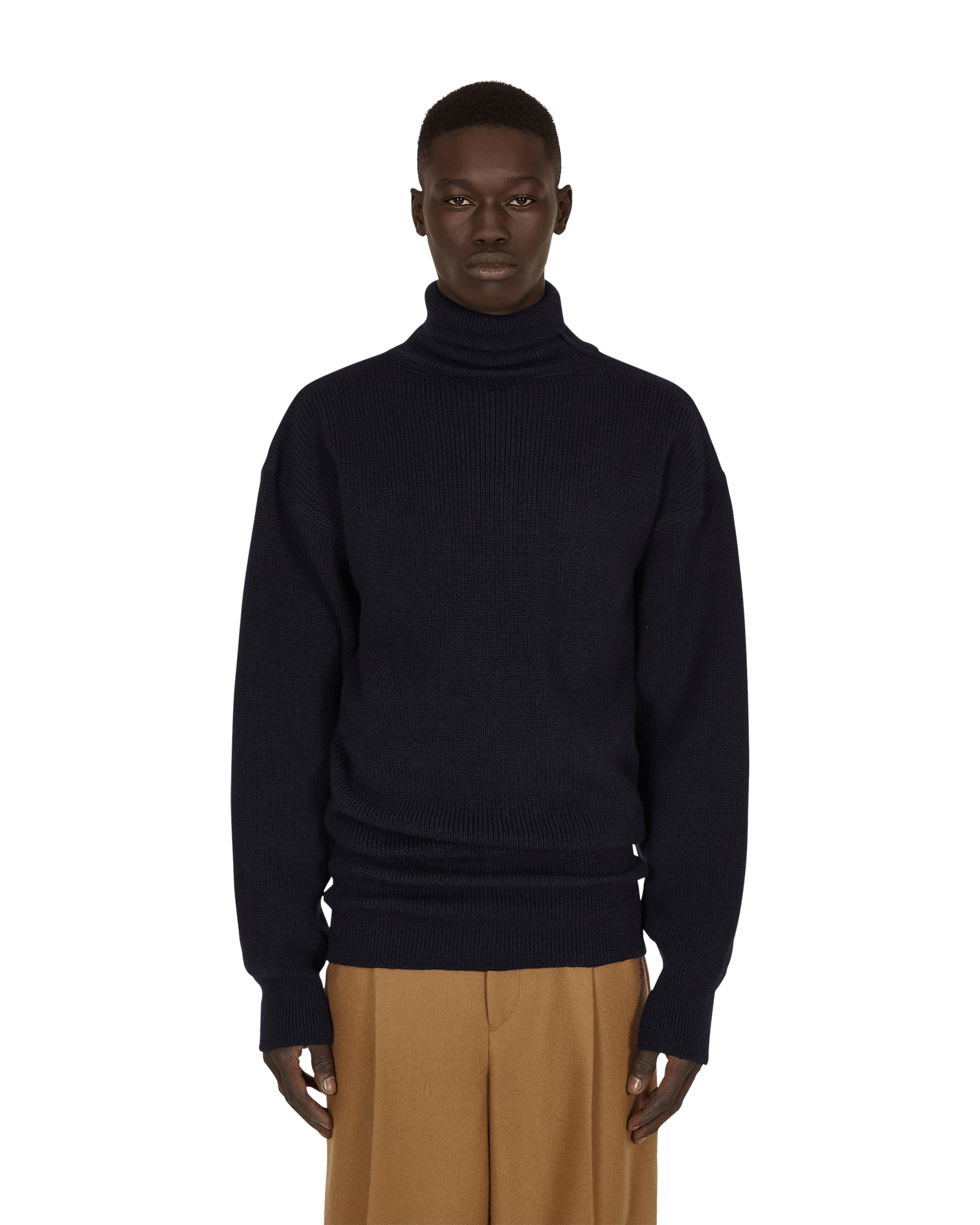 Hed Mayner Turtleneck Pullover Navy Knitwears Sweaters AW21K05NVY 001