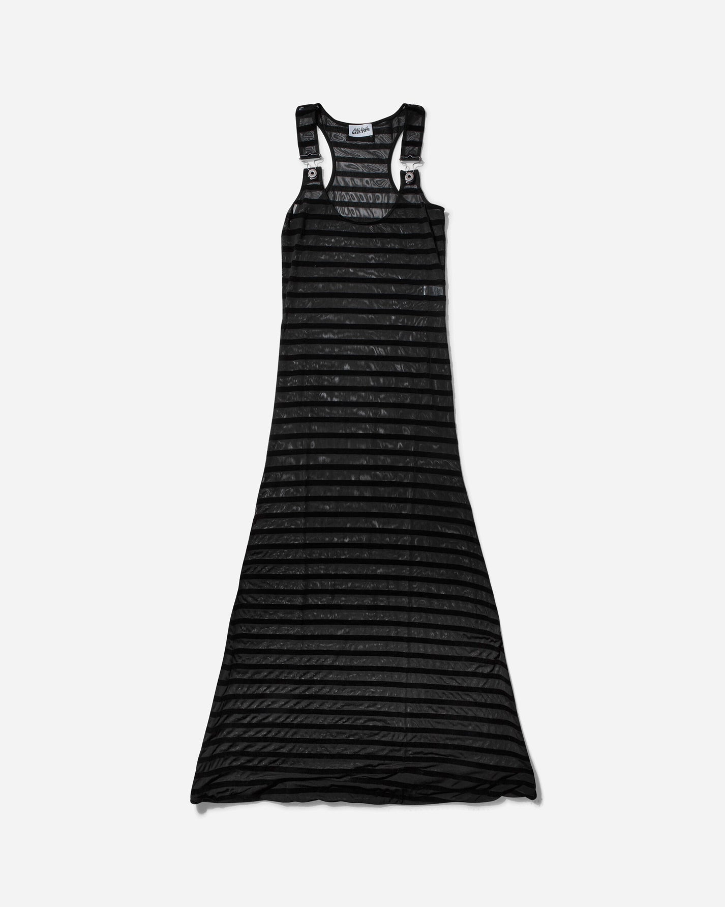 Jean Paul Gaultier Wmns Mesh Tank Top Long Dress Black/Black Dresses Dress Long 2431FRO235-T567 0000