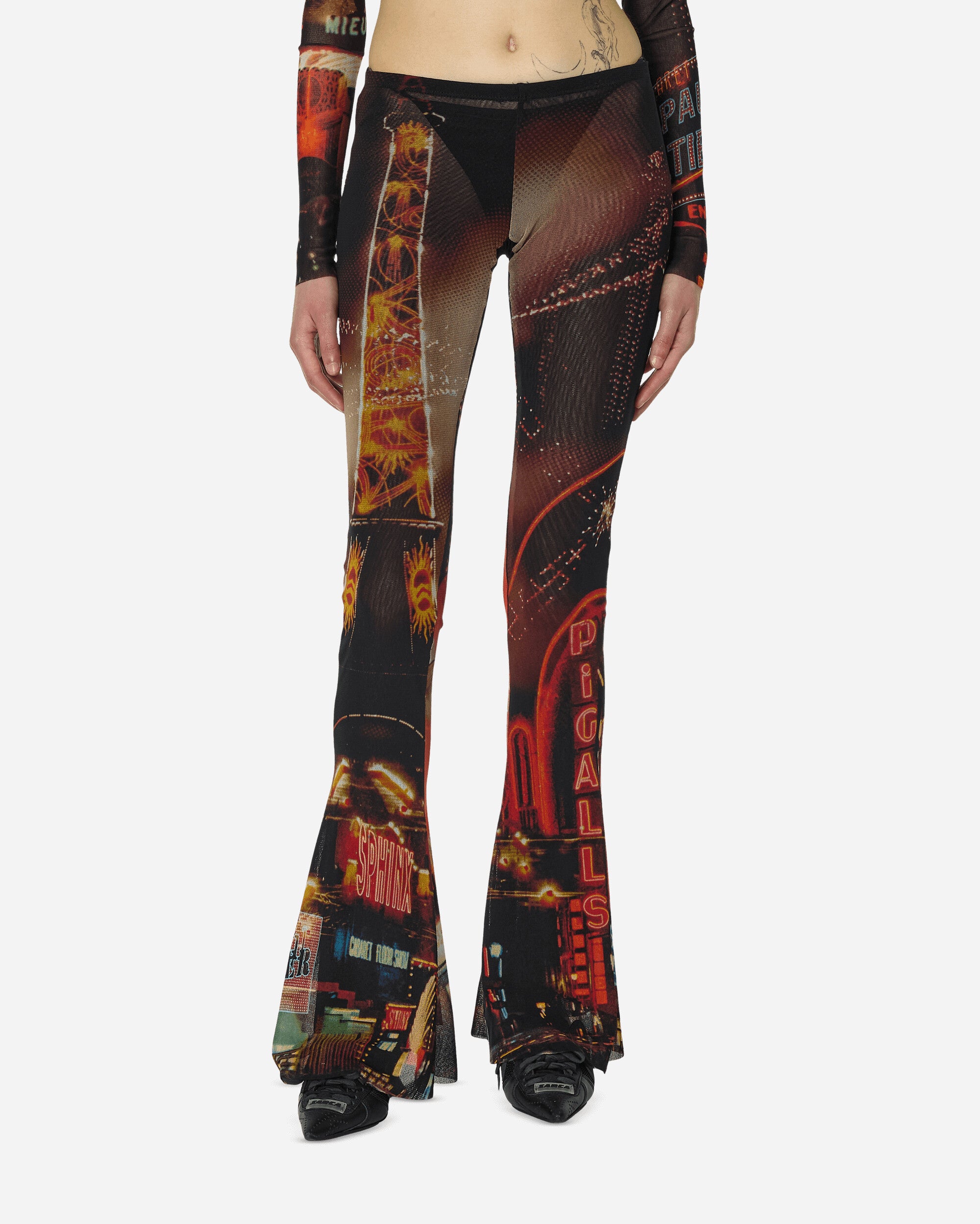 Jean Paul Gaultier Wmns Mesh Flare Trouse Multi Pants Flare PA157-T552 00301550