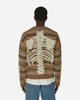 KAPITAL 7G Wool Fairisle Bone Crew Sweater Orange Knitwears Sweaters K2310KN134 1