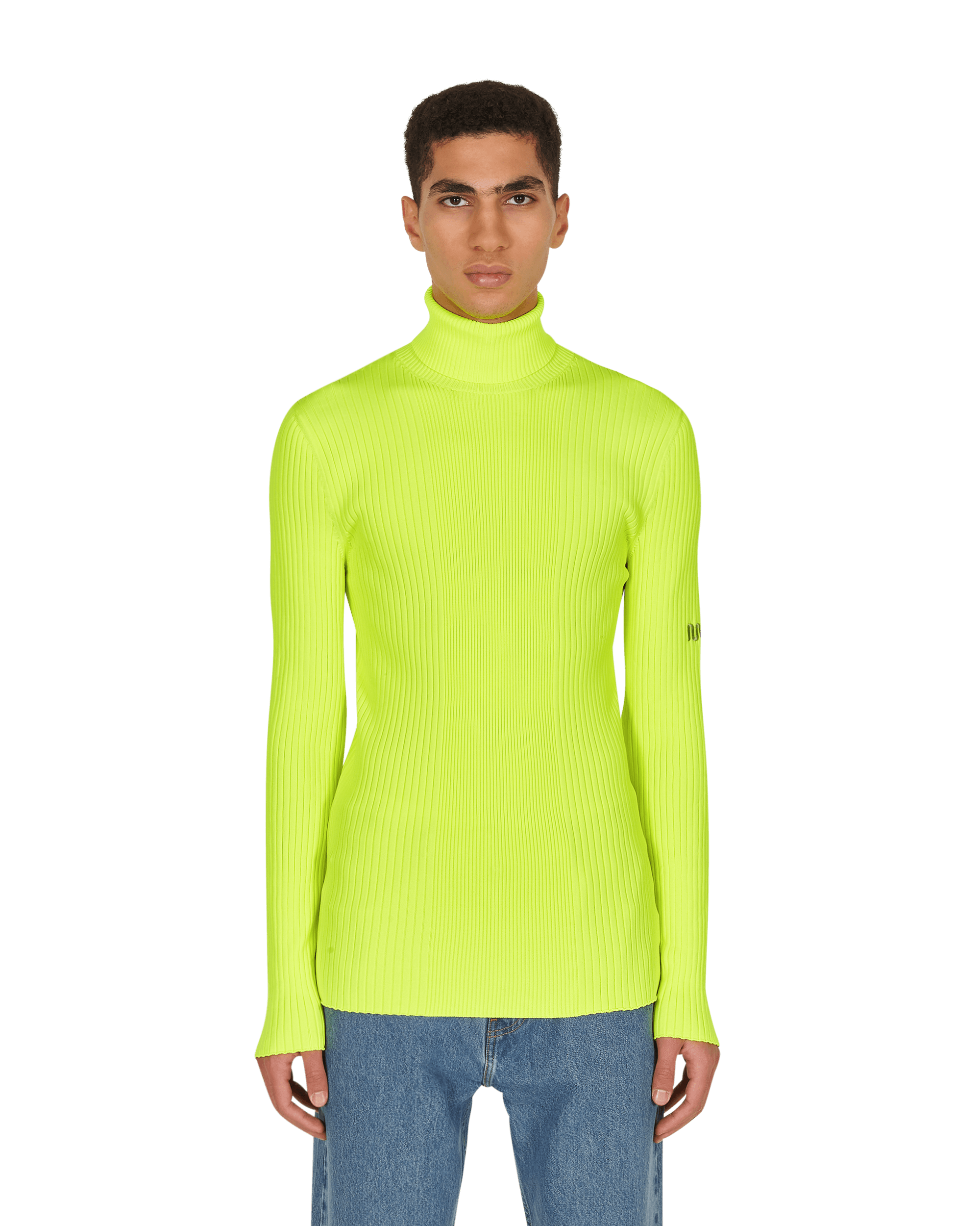 Martine Rose Ribbed Capo Fluo Yellow Knitwears Turtleneck M926KW MR023