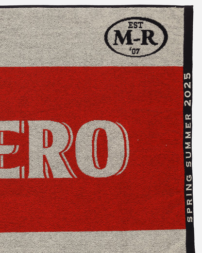 Martine Rose Local Hero Beach Towel Red Cream Textile Beach Towels 1155WP05112