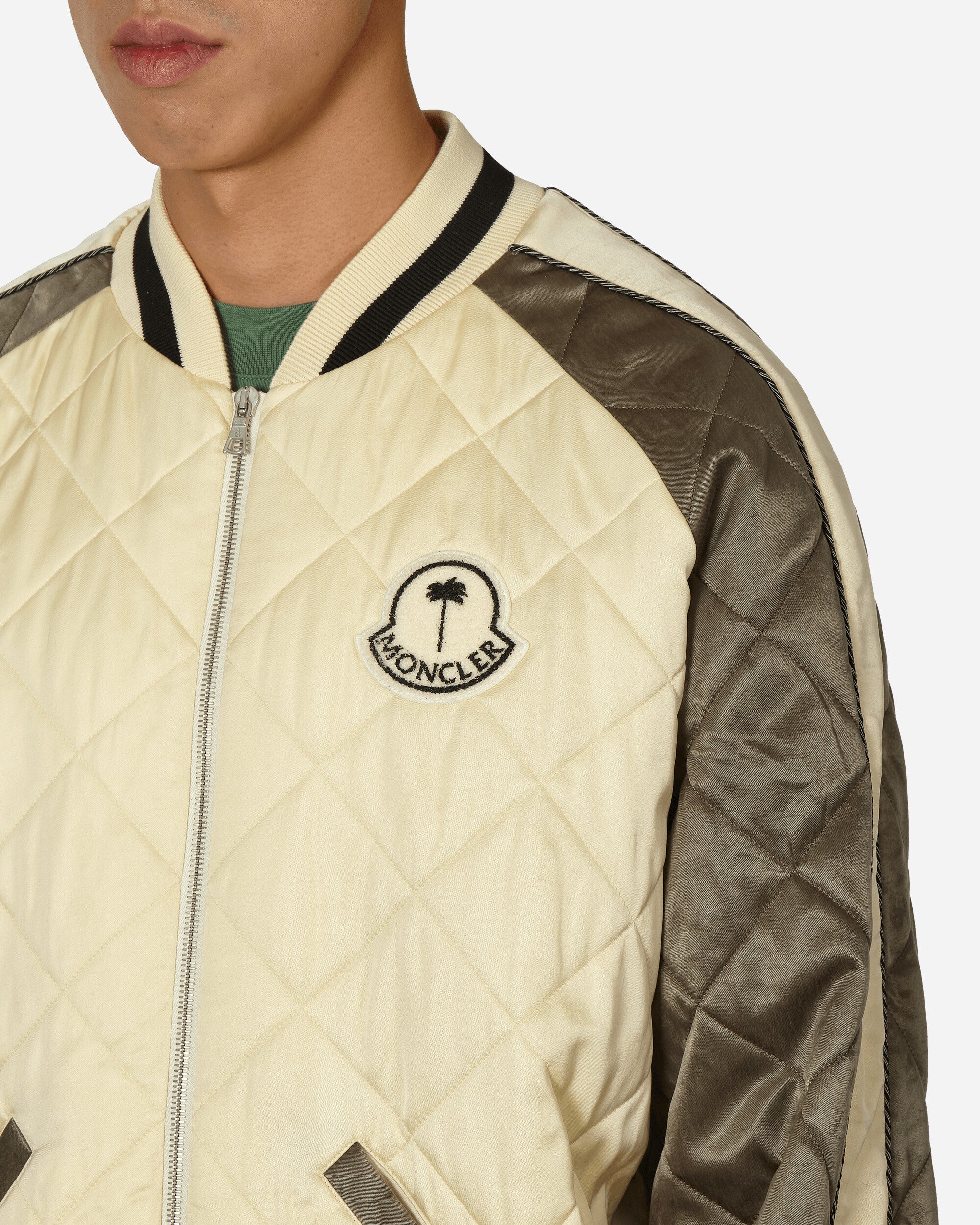 Moncler Genius Gosper Souvenir Jacket X Palm Angels Beige Coats and Jackets Bomber Jackets 1A00005M3376 P29