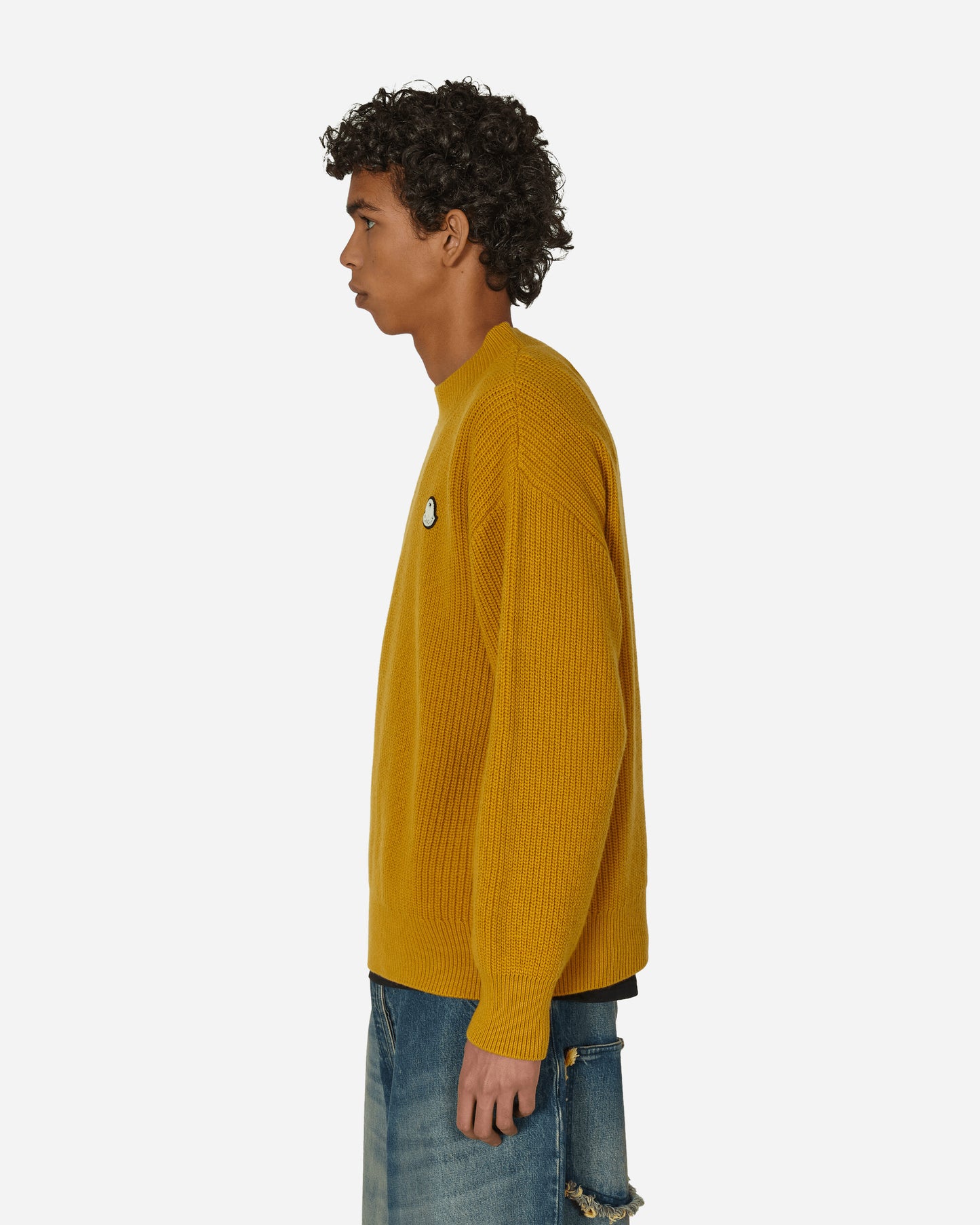 Moncler Genius Crewneck Sweater X Palm Angels Mustard Knitwears Sweaters 9C00002M1241 131