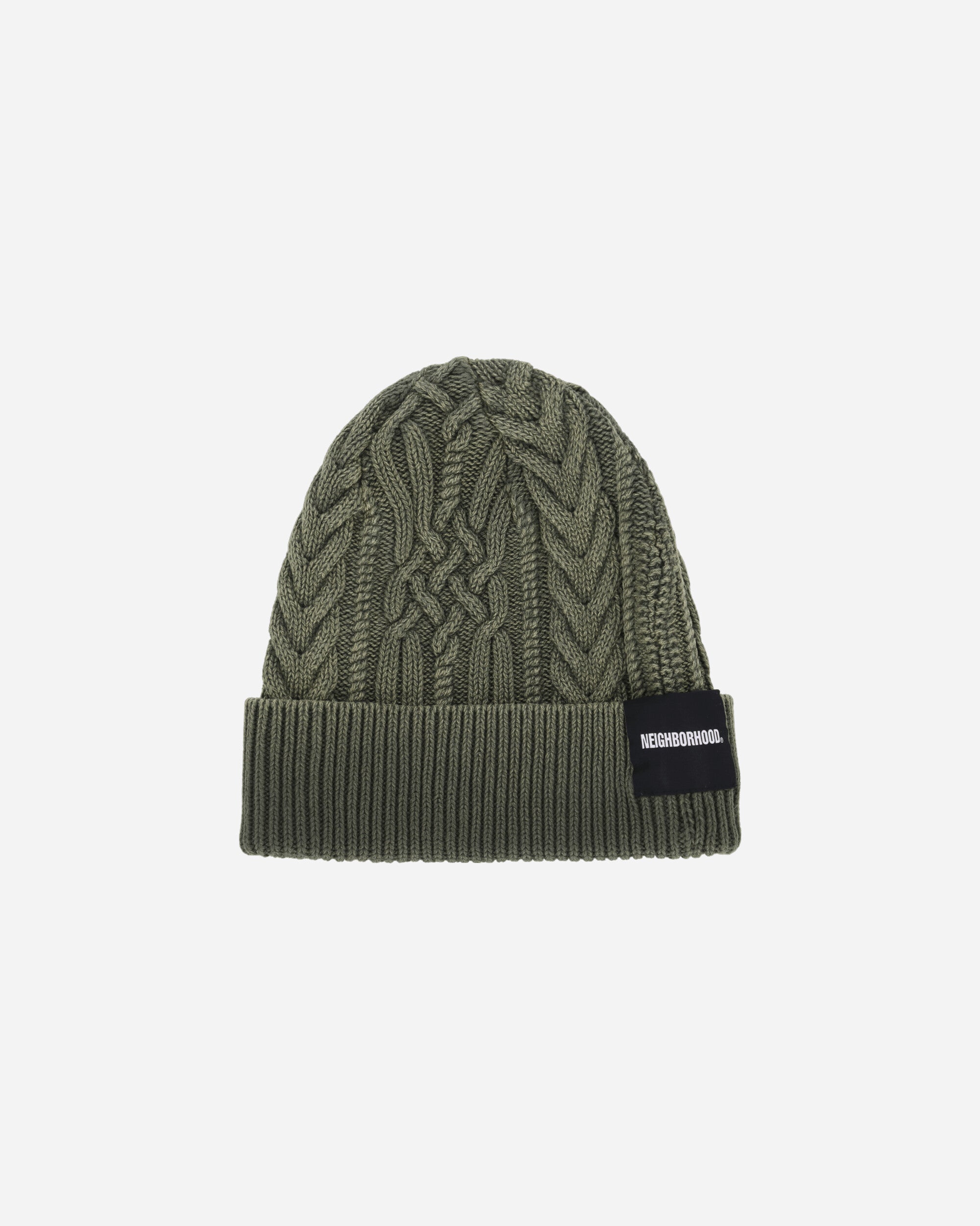 Neighborhood Washed Cable Beanie Olive Drab Hats Beanies 24213NH-HT01 OD