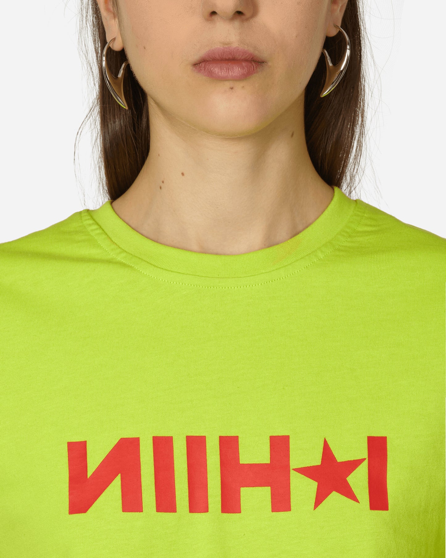 Nii Hai Wmns High Star Baby Tee In Neon Yellow Yellow T-Shirts Cropped TPS-HSB YLW