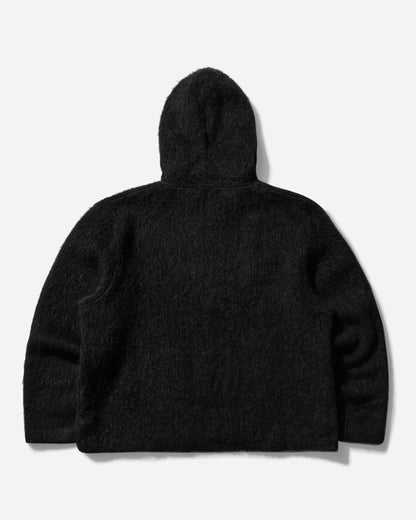 Our Legacy Full Zip Hood Black Hairy Wool Sweatshirts Hoodies M4243FBH 001