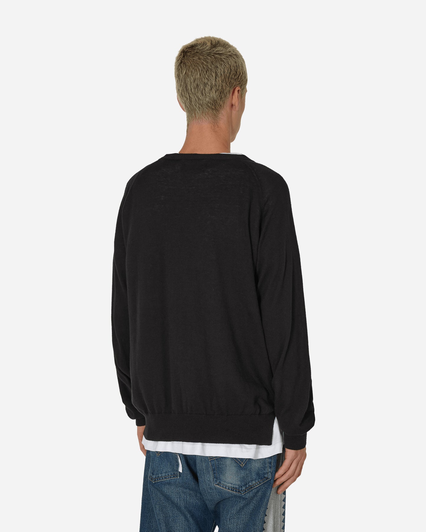 Peel & Lift Peel & Lift  X Slam Jam Damaged Jumper Black Knitwears Sweaters PL23-K003 001