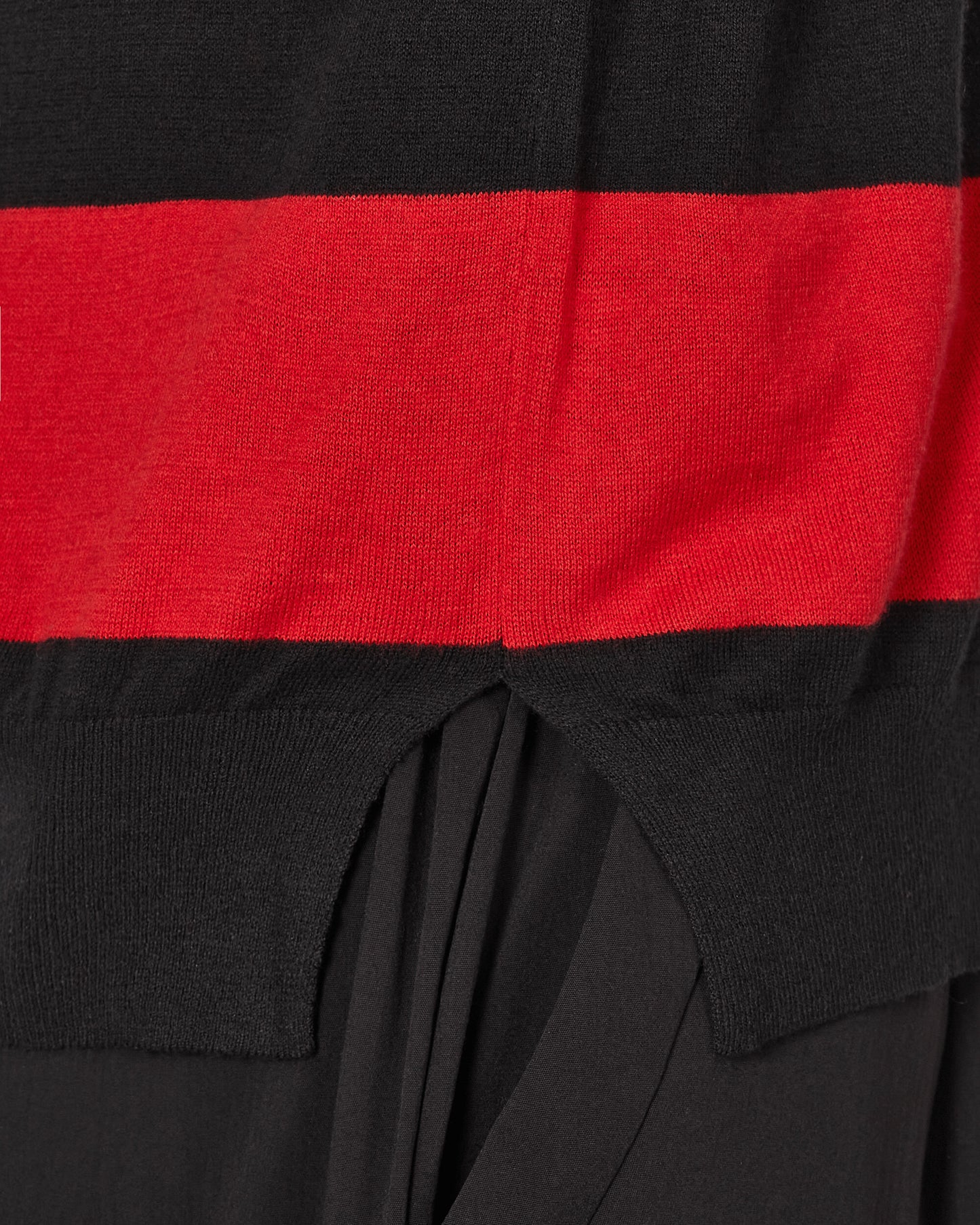 Peel & Lift Peel & Lift  X Slam Jam Damaged Stripe Jumper Black/Red Knitwears Sweaters PL23-K004 001