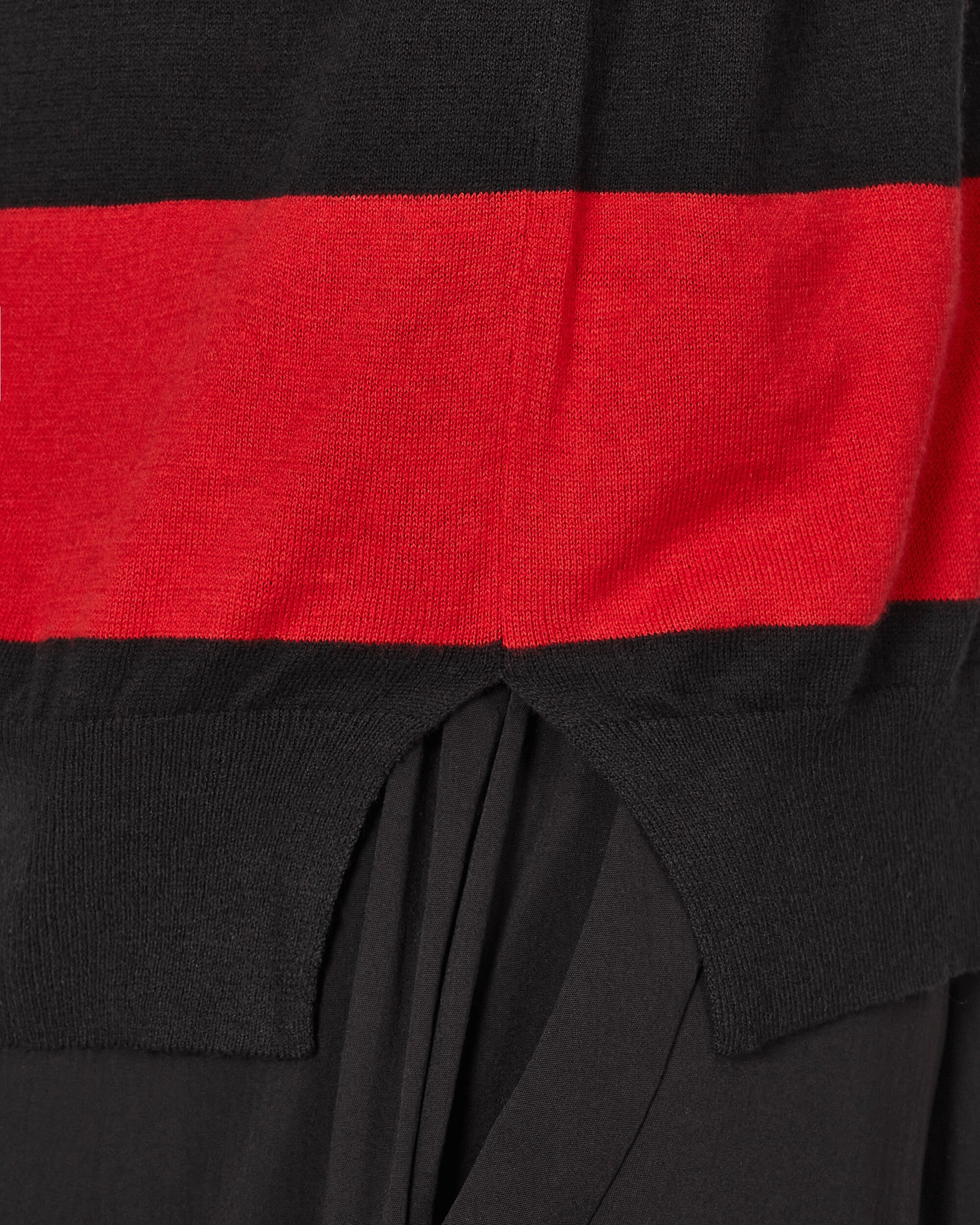 Peel & Lift Peel & Lift  X Slam Jam Damaged Stripe Jumper Black/Red Knitwears Sweaters PL23-K004 001