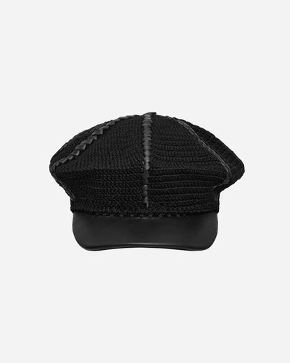 SSU Wmns Ursa Leather Lace Bakerboy Cap Black Hats Caps ULBBY BLACK