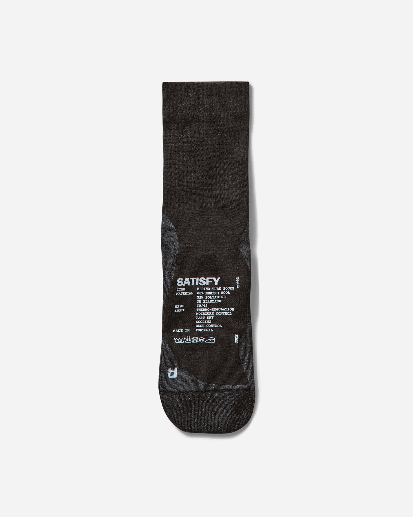 Satisfy Merino Nylon Tube Socks Black Underwear Socks 32002 BK