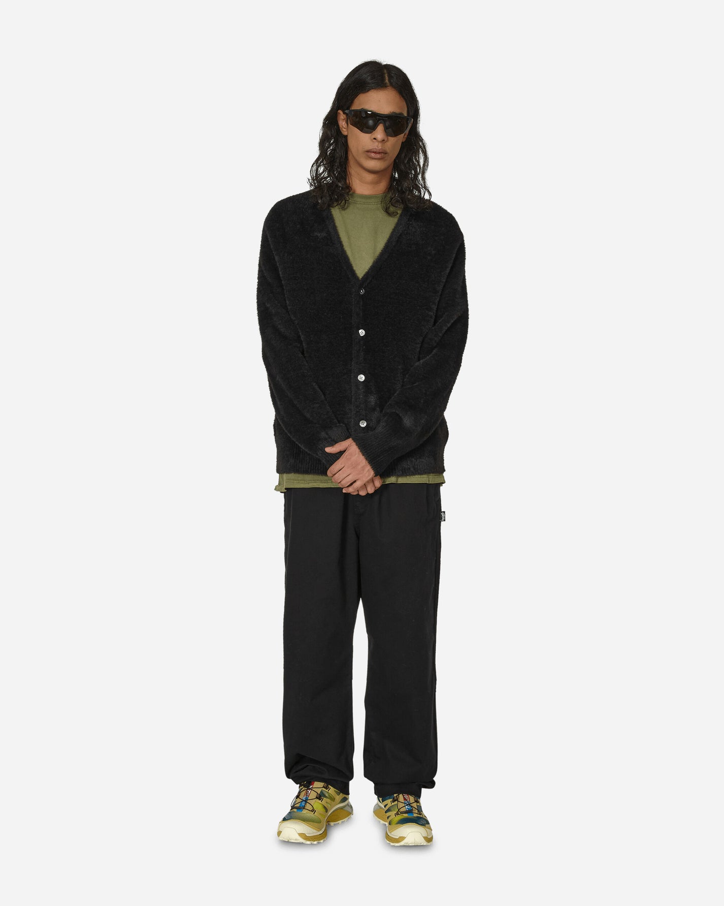 Stüssy Shaggy Cardigan Black Knitwears Cardigans 117094 0001