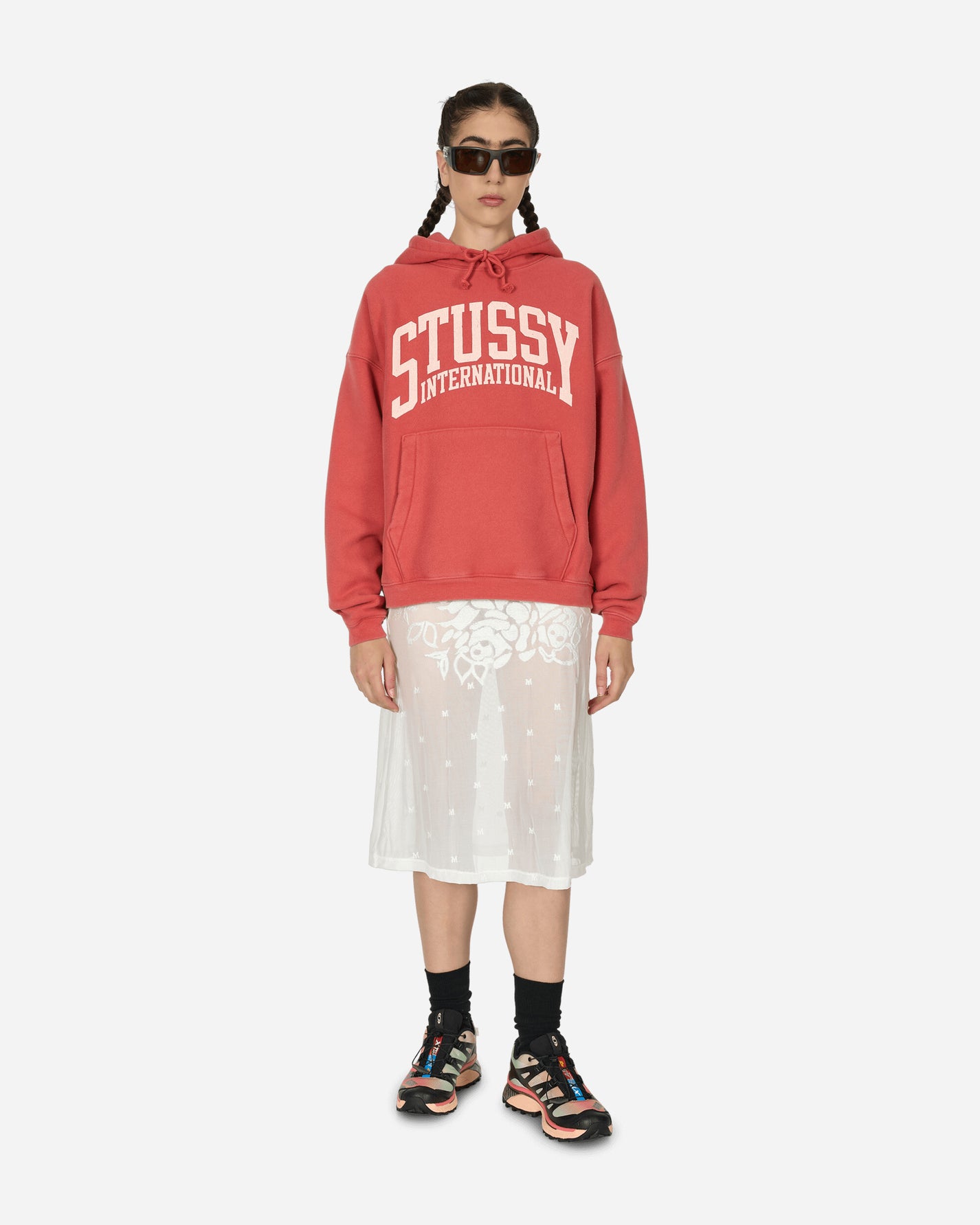 Stüssy Stussy Intl Relaxed Hood Washed Red Sweatshirts Hoodies 118550 2587