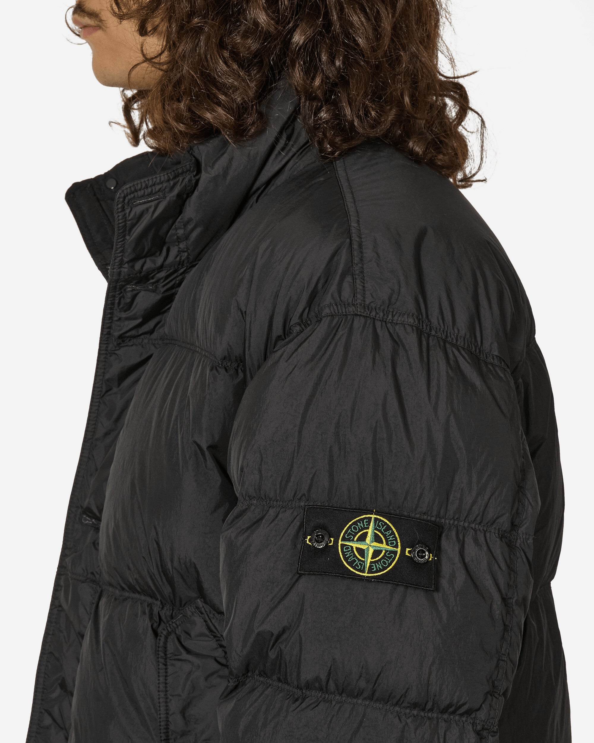 Stone Island Crinkle Reps Down Jacket Black Coats and Jackets Down Jackets 811540123 V0029