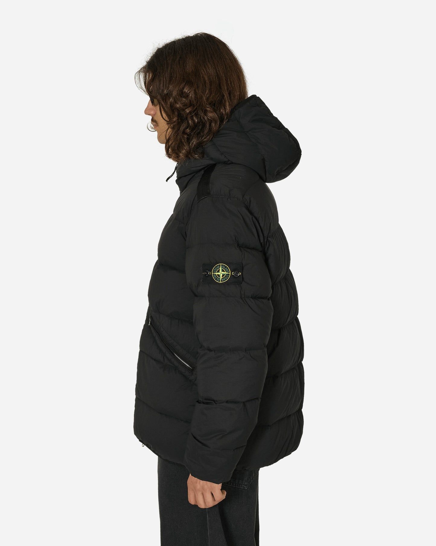 Stone Island Seamless Tunnel Down Hooded Jacket Black Coats and Jackets Jackets 811543128 V0029