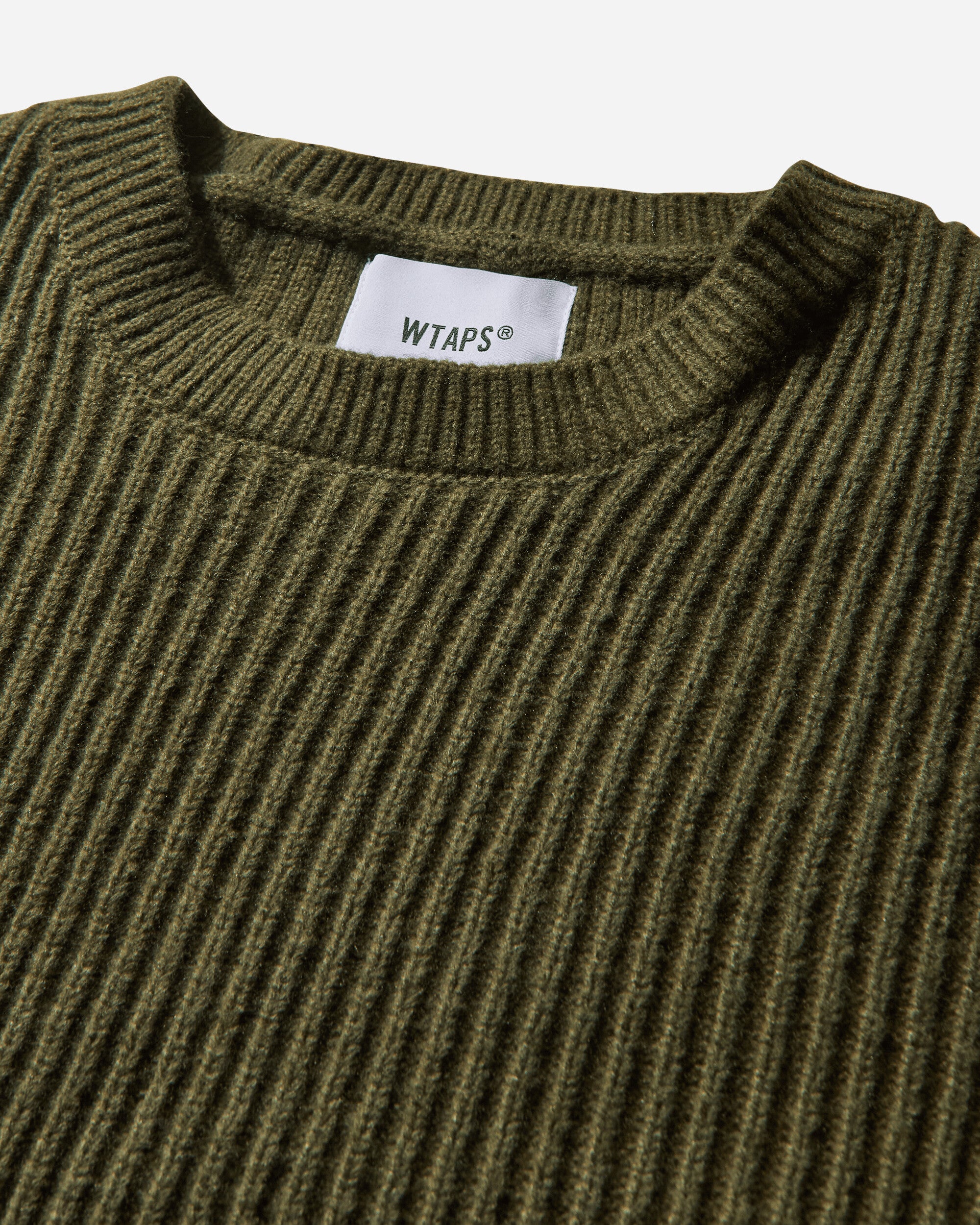 WTAPS Knit 06 Olive Drab Knitwears Sweaters 242MADT-KNM06 002