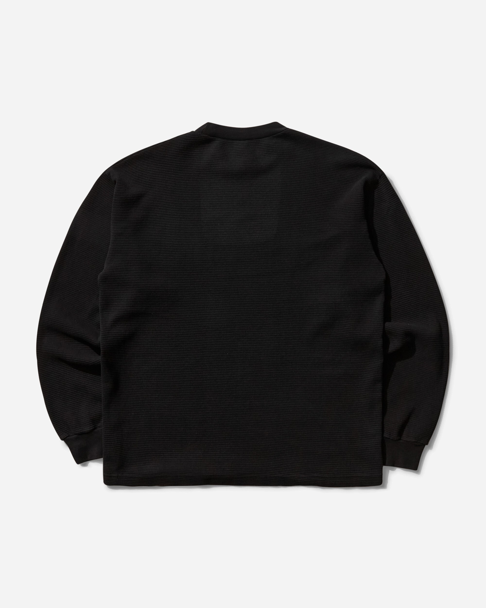 aNYthing Midtown Logo Logo Waffle Knit Black T-Shirts Longsleeve ANY-010 BLACK