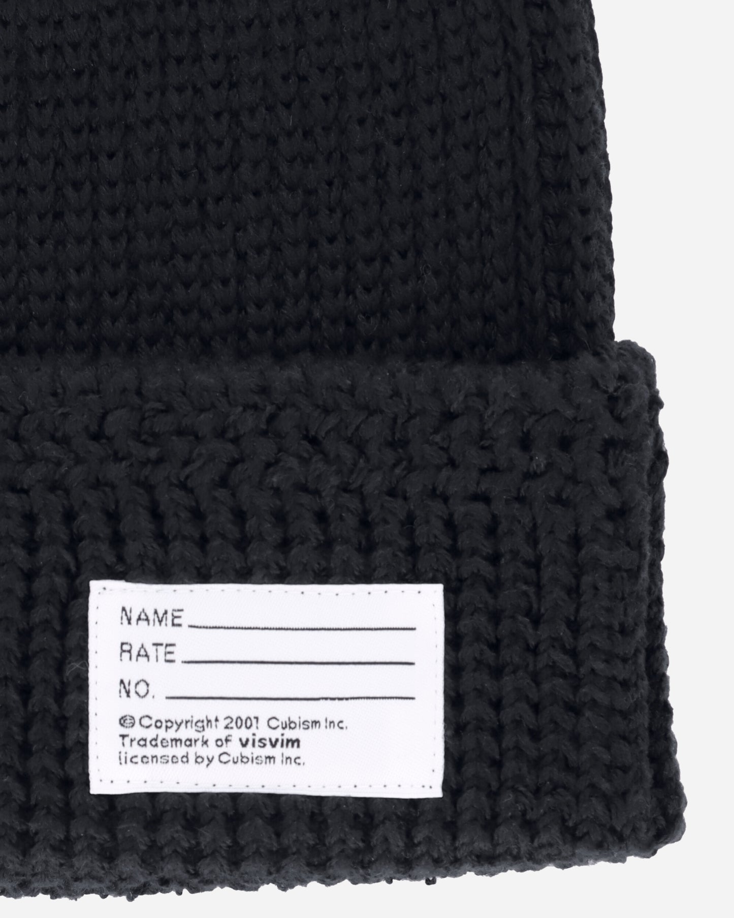 visvim Knit Beanie (Cotton) Black Hats Beanies 0125103003008 1