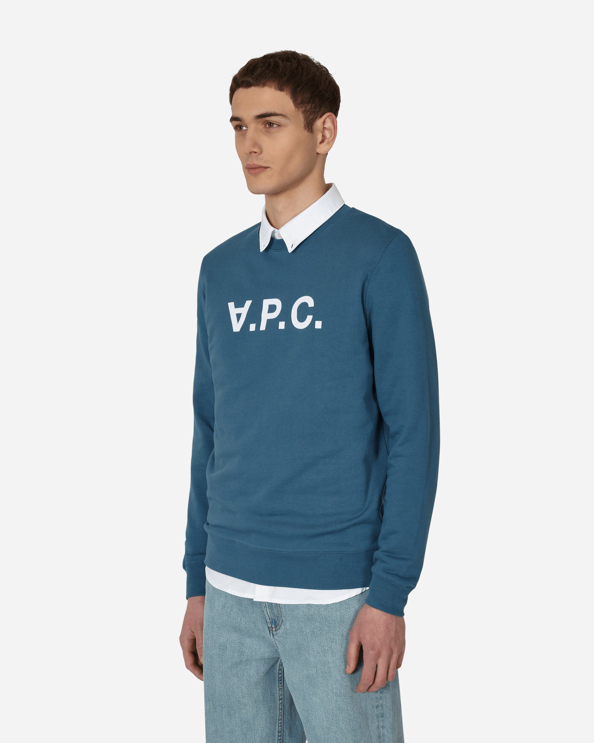 A.P.C. Sweat Vpc Bleu Acier Sweatshirts Crewneck COFAX-H27378 IAF