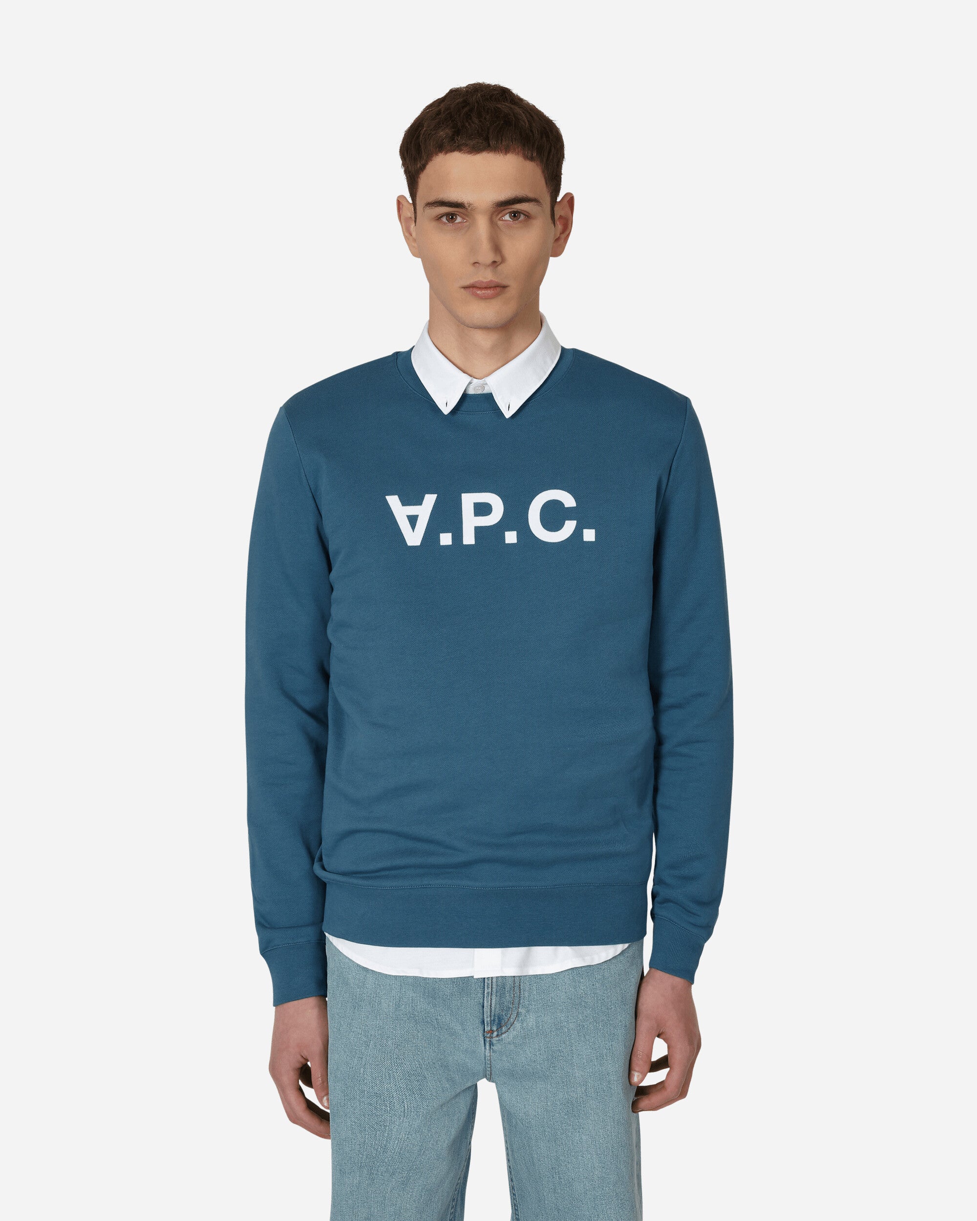 A.P.C. Sweat Vpc Bleu Acier Sweatshirts Crewneck COFAX-H27378 IAF