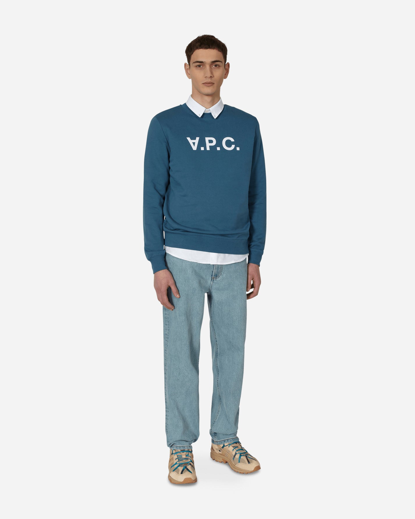 A.P.C. Sweat Vpc Bleu Acier Sweatshirts Crewneck COFAX-H27378 IAF