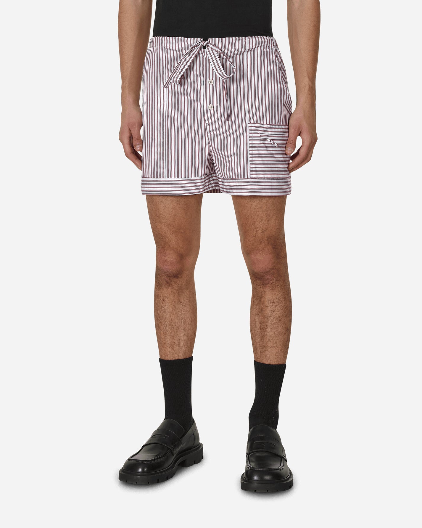 Cormio Boxer Cotton Blend Striped Bordeaux Shorts Short CORBOXER STRIPEDBORDEAUX