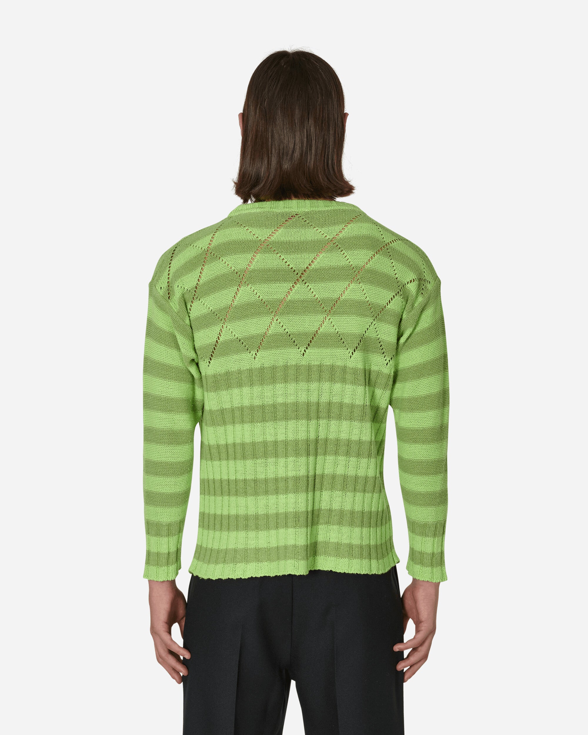 Cormio Damagoj Line Dyed Striped Green Knitwears Sweaters CORDAMAGOJ STRIPEDGREEN