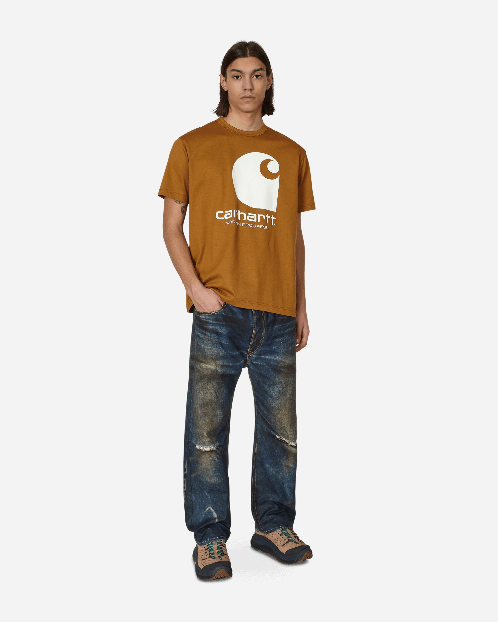 Junya Watanabe Man Men'S T-Shirt X Carhartt Brown T-Shirts Shortsleeve WK-T905-S23 1