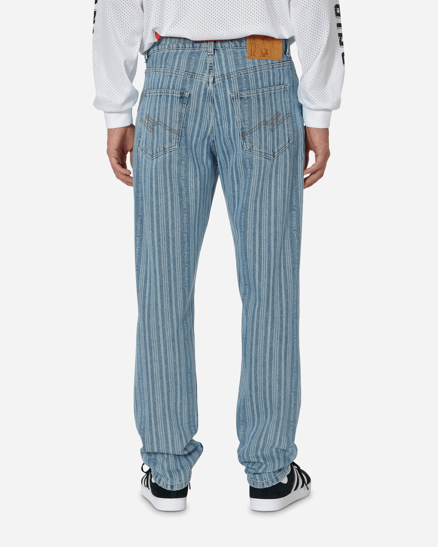 Martine Rose Straight Leg Jean Blue Pinstripe Pants Denim CMRAW23-204 001