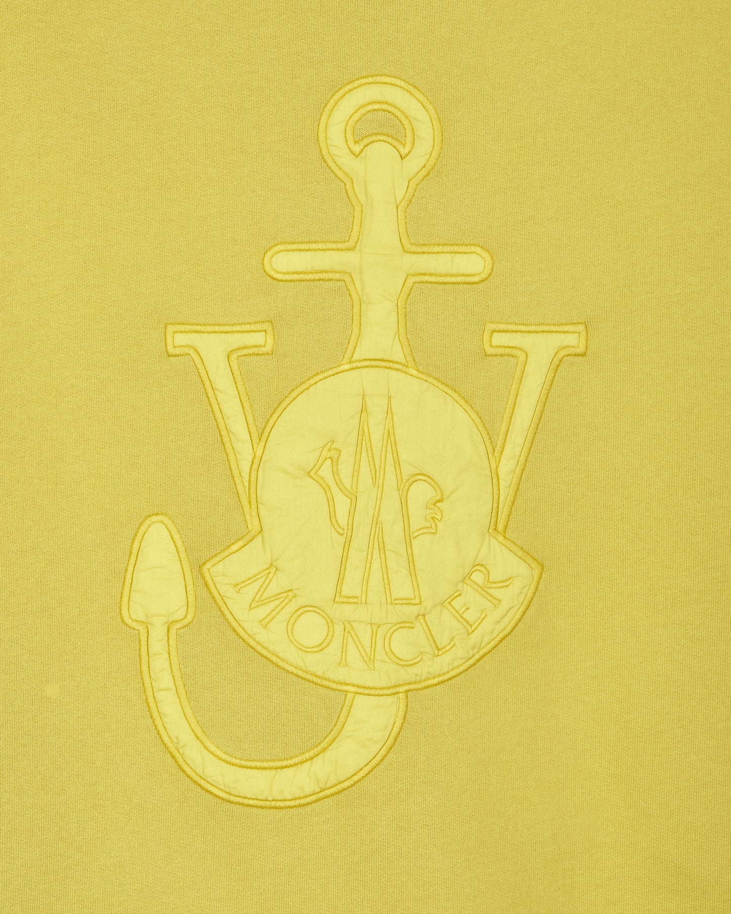 Moncler Genius Jwa Garment Dyed Crewneck With Jwa Logo Light Yellow Sweatshirts Crewneck H209E8G00008 112