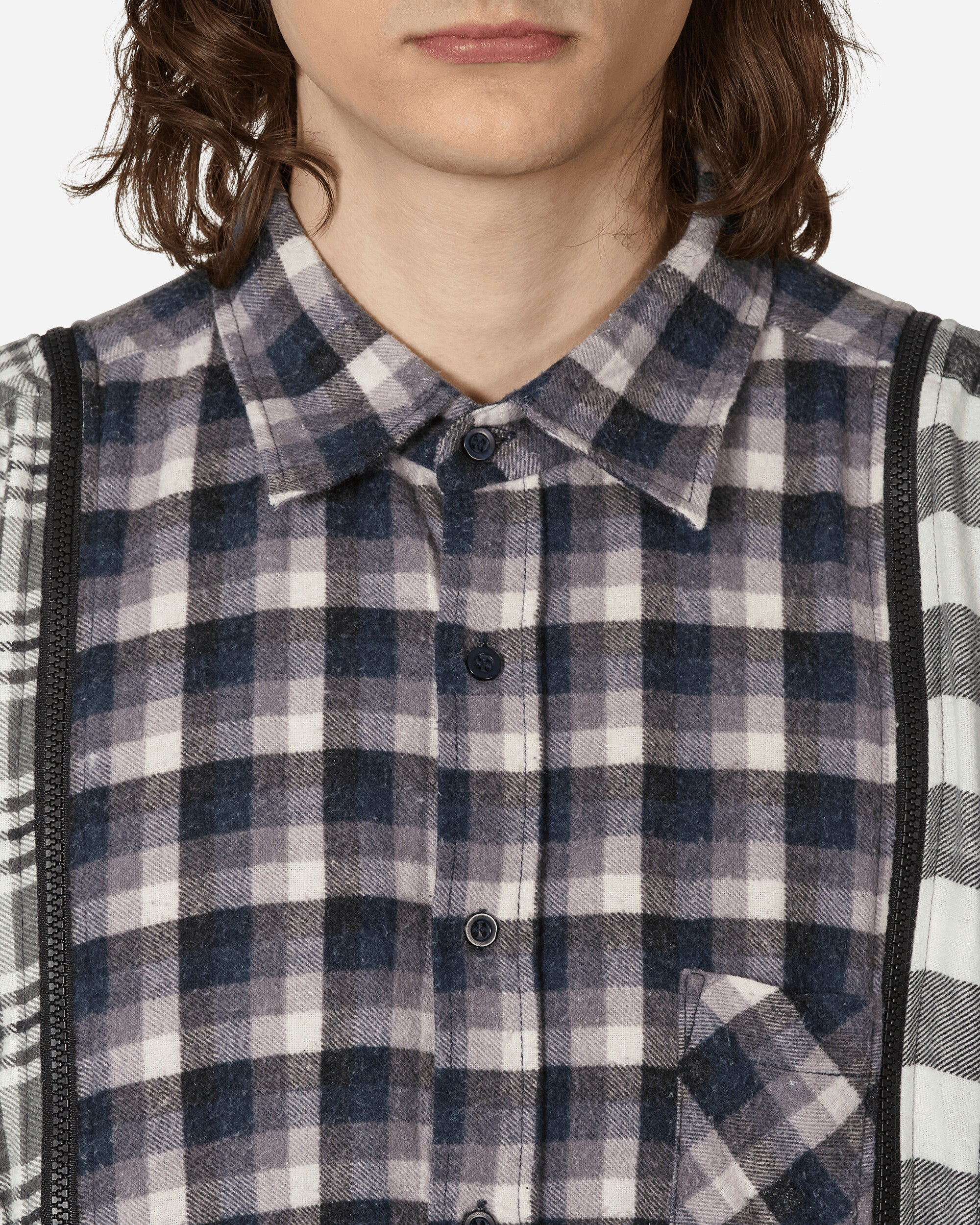 Needles Flannel Shirt - 7 Cuts Zipped Wide Shirt Assorted Shirts Longsleeve Shirt MR343 1007