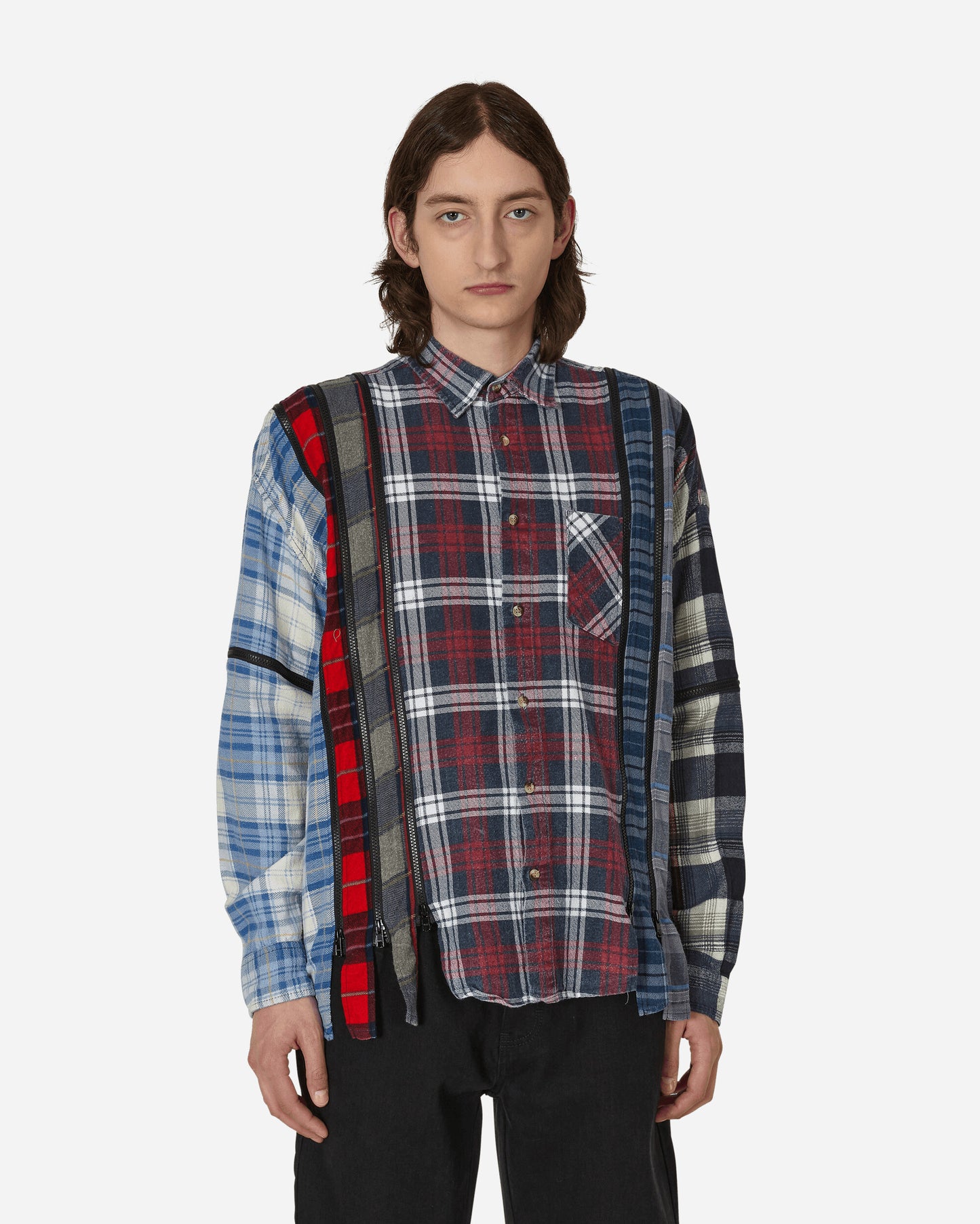 Needles Flannel Shirt - 7 Cuts Zipped Wide Shirt Assorted Shirts Longsleeve Shirt MR343 1008