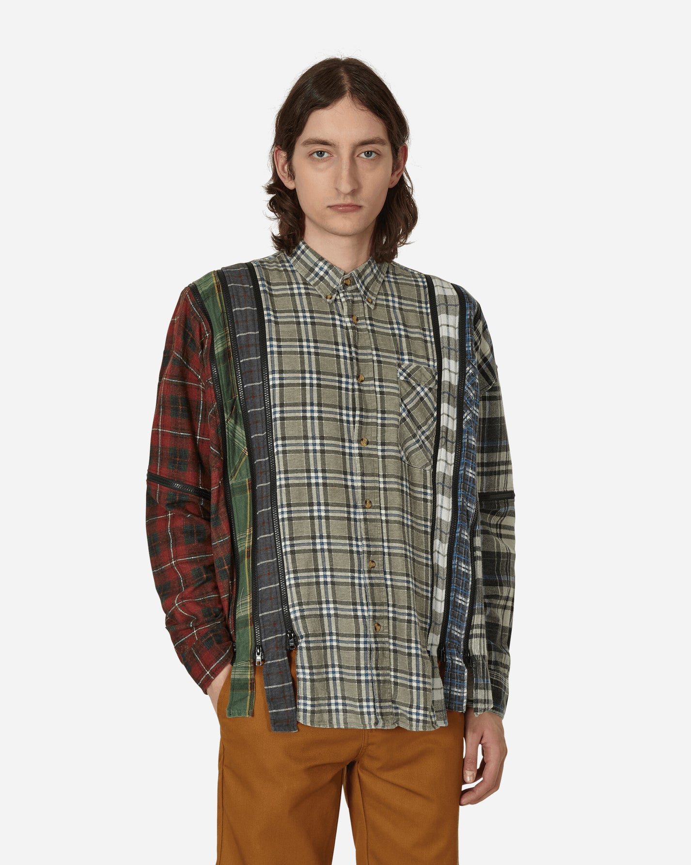 Needles Flannel Shirt - 7 Cuts Zipped Wide Shirt Assorted Shirts Longsleeve Shirt MR343 1012