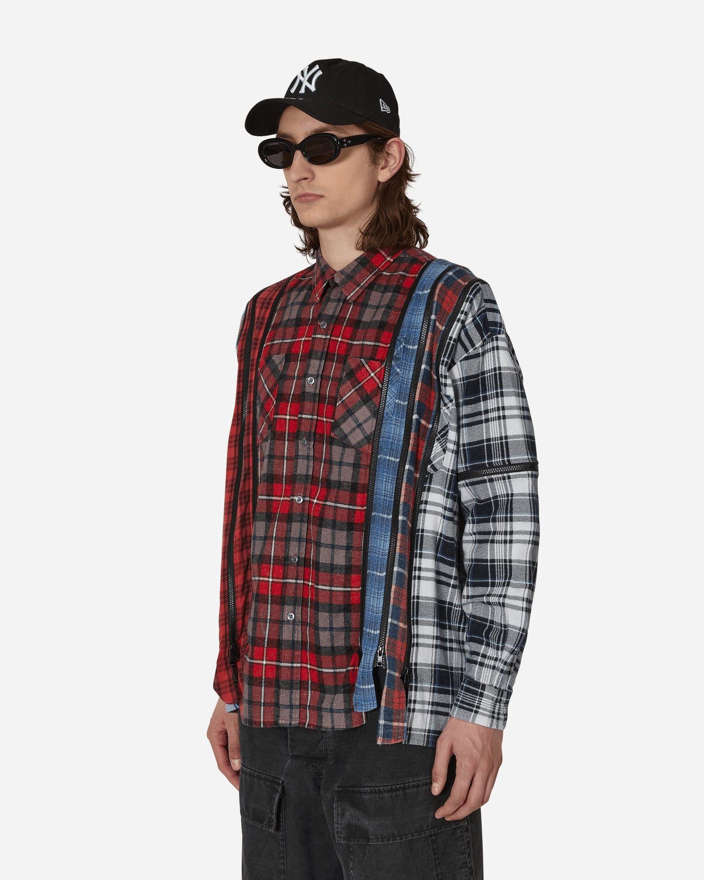 Needles Flannel Shirt - 7 Cuts Zipped Wide Shirt Assorted Shirts Longsleeve Shirt MR343 1013