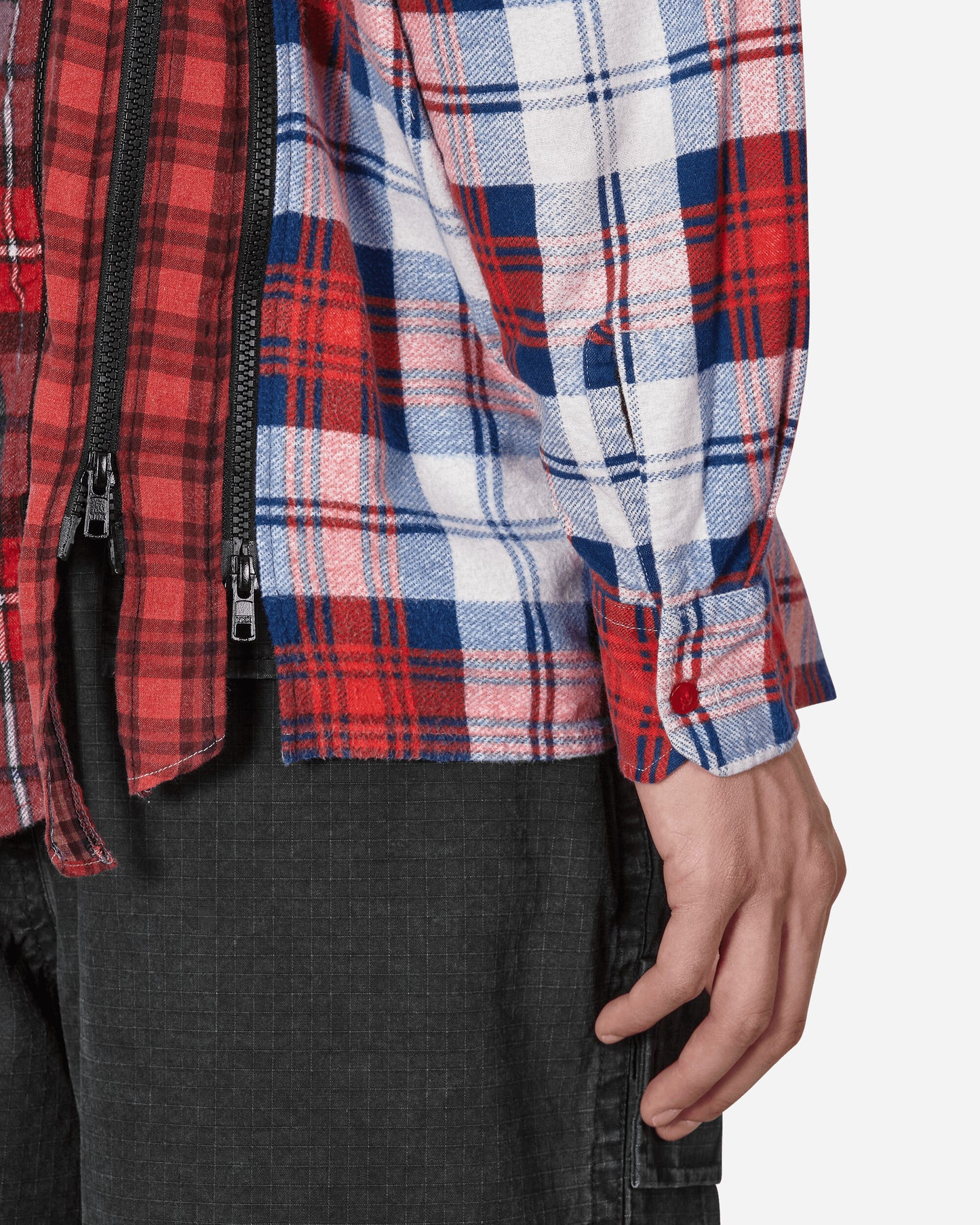 Needles Flannel Shirt - 7 Cuts Zipped Wide Shirt Assorted Shirts Longsleeve Shirt MR343 1013