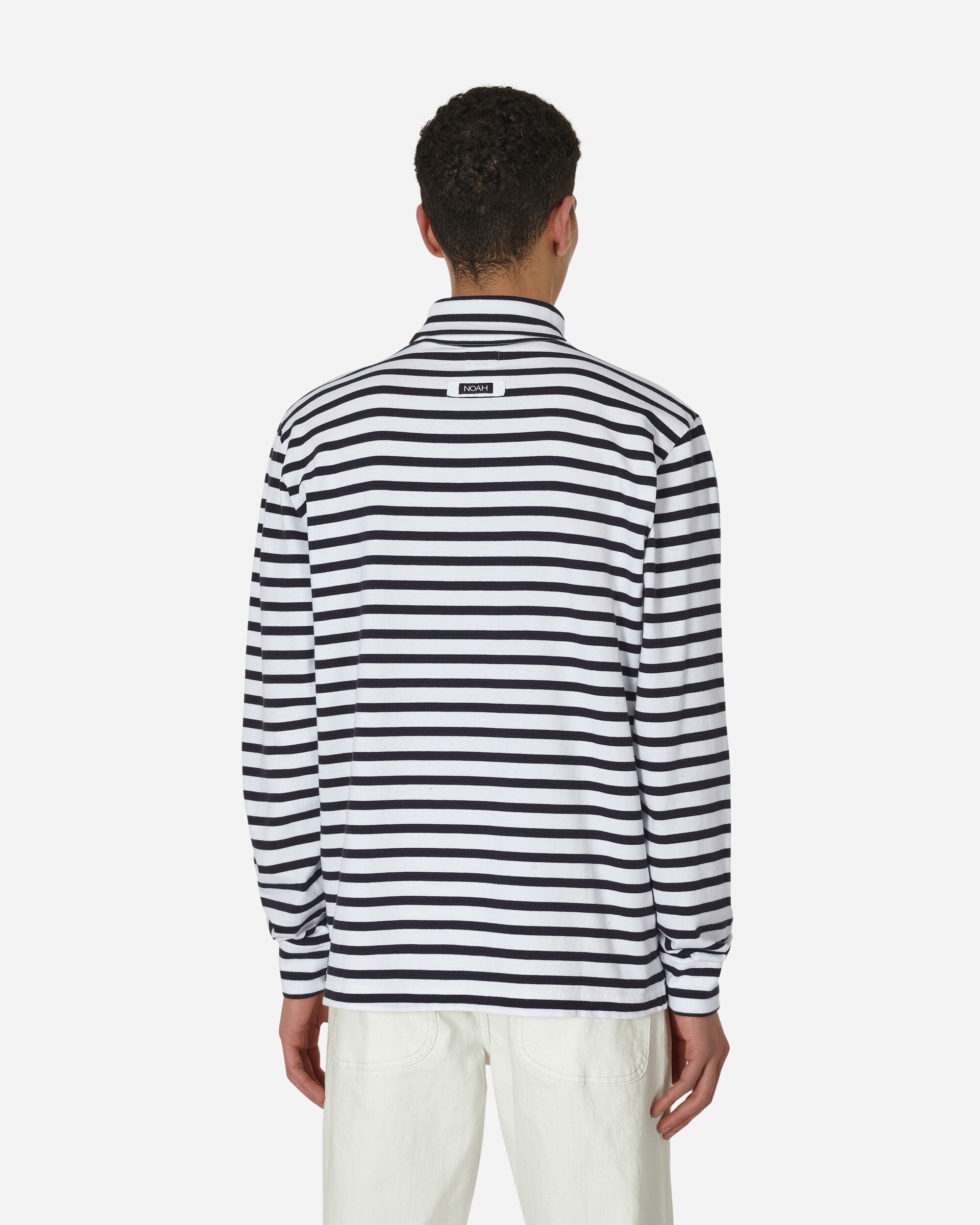 Noah Breton Stripe Turtleneck Navy/White T-Shirts Longsleeve KN091SS2 NVY