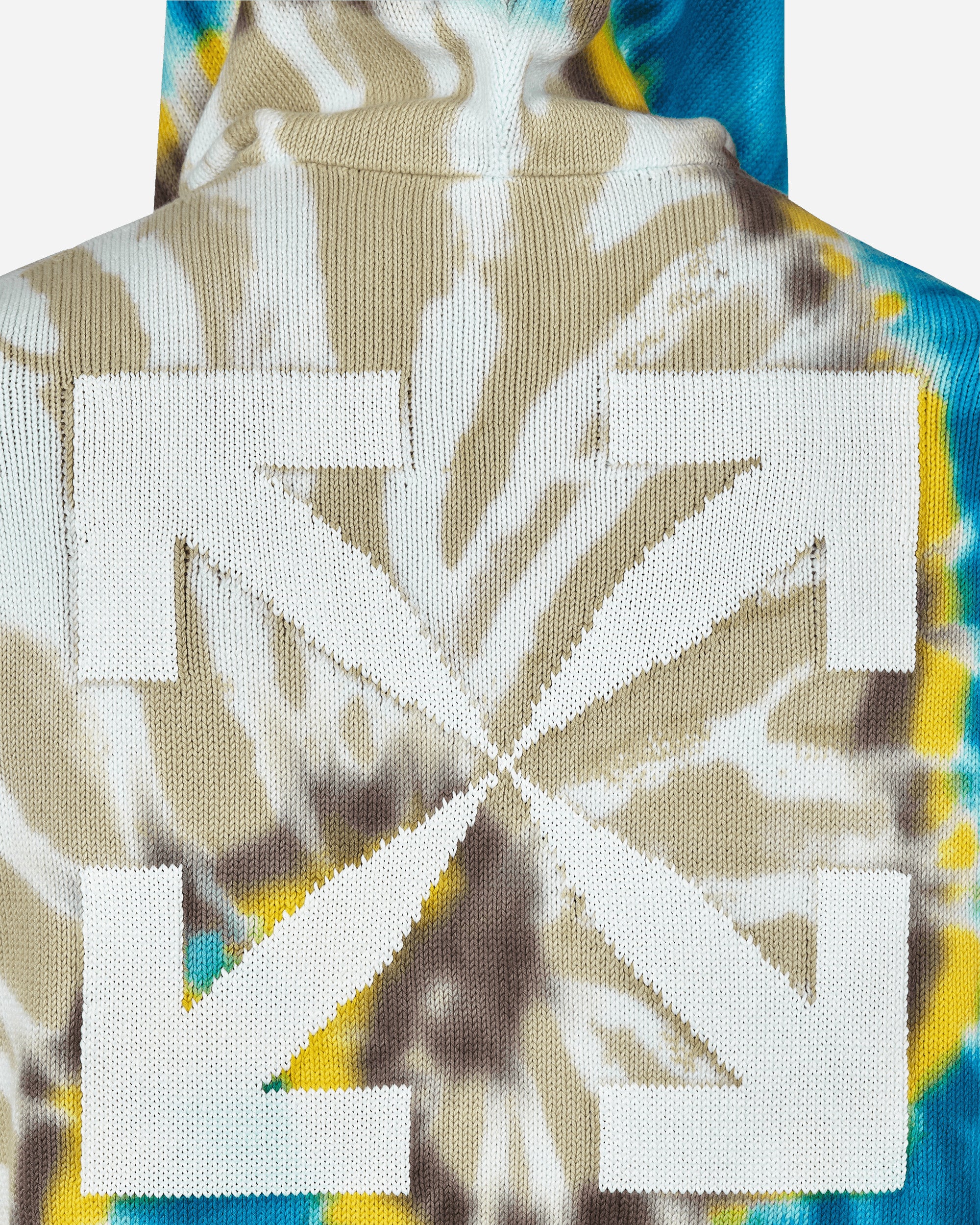 Off-White Diag Tie Dye Knit Hoodie Bone  White Sweatshirts Hoodies OMHA148S22KNI001 6101